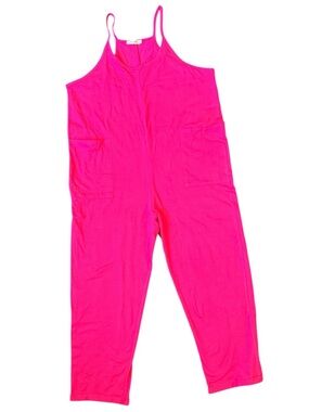 Zenana Outfitters Hot Pink Sleeveless Women’s Size L/XL Jumpsuit Romper
